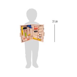 Small Foot Кутия с инструменти, дървена, 13 части