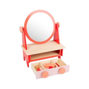 Small Foot Маса за грим, ретро с огледало, дървена, 33 x 18 x 43 cm