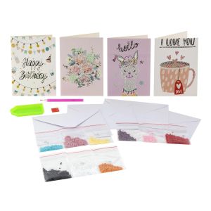 Craft ID Картички за рисуване с мъниста, 181 х 130 mm, 4 броя