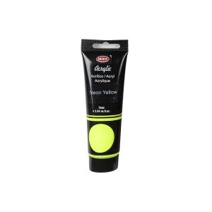 Beifa Акрилна боя, в тубичка, 75 ml, неоновожълта