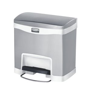 Кош Rubbermaid Slim Jim Front, метален, 15 L, бял, 39.57 x 30.23 x 39.95 cm