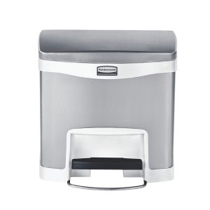 Кош Rubbermaid Slim Jim Front, метален, 15 L, бял, 39.57 x 30.23 x 39.95 cm