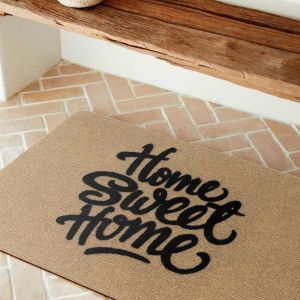 Изтривалка Olivo Zeus - Home Sweet Home, 100% полиестер, 40 х 70 cm, бежова