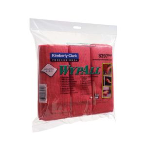 Микрофибърна кърпа Kimberly-Clark WypAll 8397, 40 х 40 cm, червена, 6 броя