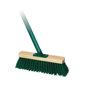 Метла York, индустриална, дървена, с конусовидна резба, 50 cm, зелена