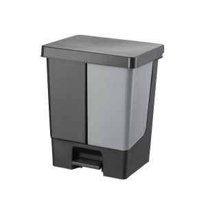 Кош за отпадъци Planet Duo, с педал, 50 L, антрацит