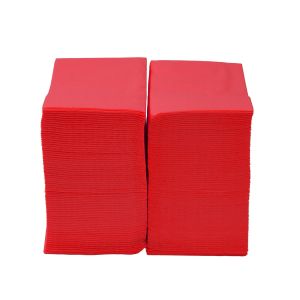 Салфетки, целулоза, двупластови, 1/8 сгъвка, 33 х 33 cm, червени, 150 броя