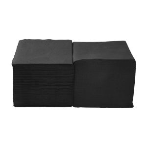 Салфетки, целулоза, двупластови, 1/4 сгъвка, 33 х 33 cm, черни, 400 броя