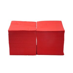 Салфетки, целулоза, двупластови, 1/4 сгъвка, 33 х 33 cm, червени, 400 броя