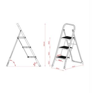 Стълба Twin, метална, 74 х 46 х 103 cm, 3 стъпала