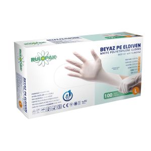 Ръкавици Rulopak, полиетиленови, L, без пудра, 100 броя