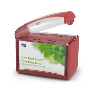 Диспенсър за салфетки Tork Table Top N4, червен, 20 х 14.1 х 16.9 cm