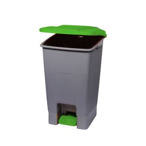 Кош за отпадъци Planet, за разделно събиране, с педал, пластмасов, 70 L, зелен