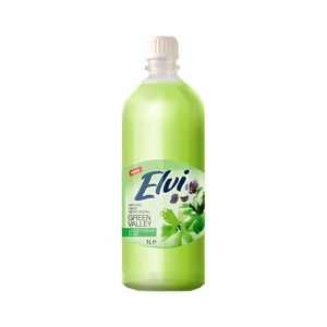 Течен сапун Elvi, билкови листа, 1 L, зелен