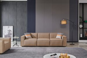 Табуретка RFG Kiano, квадратна, екокожа, 750 х 880 х 420 mm, кафява