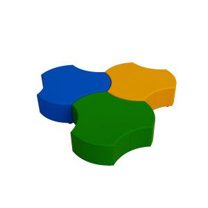 Табуретка RFG Pixel, екокожа, 120 х 112 х 43 cm, жълта