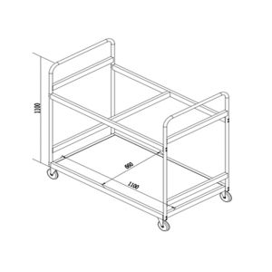 Транспортна количка за маса RFG Flexy, сгъваема, метална