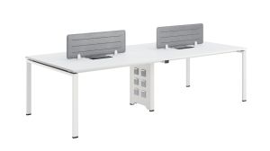 Бюро RFG Бенч Monaco, четириместно, 2800 х 1200 х 750 mm, ПДЧ 25 mm, метални крака, бяло