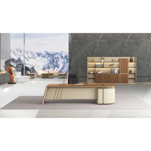 Бюро RFG Savona, с контейнер, 2400 х 1850 х 750 mm, ПДЧ 50 mm, дъб и сиво