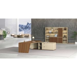 Бюро RFG Savona, с контейнер, 2400 х 1850 х 750 mm, ПДЧ 50 mm, дъб и сиво