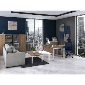 Бюро RFG Monaco, 1400 х 700 х 750 mm, ПДЧ 25 mm, плот бряст, бели метални крака