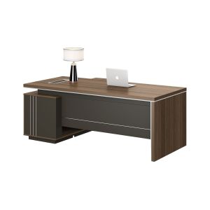 Бюро RFG Chicago, с шкаф, 2000 х 1800 х 750 mm, ПДЧ 25 mm, дъб Рейн и тъмносиво