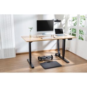 Ергономично eлектрическо бюро RFG, 160 x 80 x 62-128 cm, ПДЧ 25 mm, плот кехлибарен дъб, черни метални крака