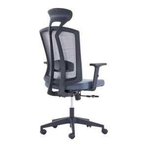 Ергономичен офис стол RFG Primo HB, дамаска и меш, до 130 kg, сив