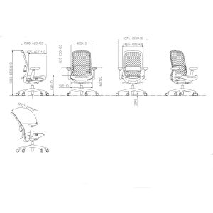 Ергономичен стол RFG Style W, дамаска, до 130 kg, черен