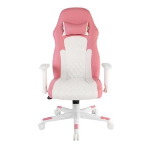 Геймърски стол RFG Amaze, екокожа, полиамидна основа, до 130 kg, розово-бял