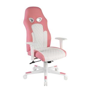 Геймърски стол RFG Amaze, екокожа, полиамидна основа, до 130 kg, розово-бял