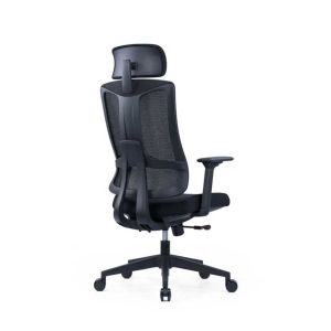 Ергономичен стол RFG Tech@Vision, дамаска и меш, Synchronous механизъм, до 130 kg, черен