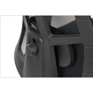 Ергономичен стол RFG Artur HB, дамаска и меш, до 150 kg, тъмносива седалка, черна облегалка