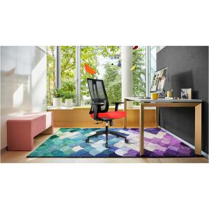 Ергономичен стол RFG Artur HB, дамаска и меш, до 150 kg, тъмносива седалка, черна облегалка