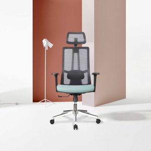 Ергономичен стол RFG Artur HB, дамаска и меш, до 150 kg, черна седалка, черна облегалка