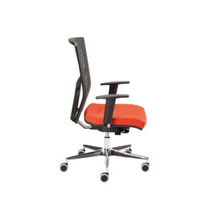 Ергономичен стол MJ Omega Black, Synchronous механизъм, метална основа, червена седалка, черна облегалка, сглобена мостра