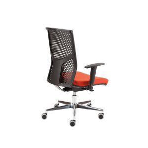 Ергономичен стол MJ Omega Black, Synchronous механизъм, метална основа, червена седалка, черна облегалка, сглобена мостра