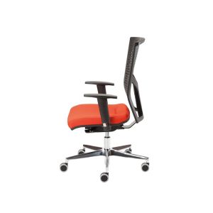 Ергономичен стол MJ Omega Black, Synchronous механизъм, метална основа, червена седалка, черна облегалка, сглобена мостра