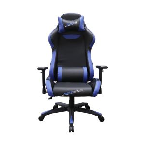 Геймърски стол RFG Race@Star, екокожа, полиамидна основа, до 130 kg, черна седалка, синя облегалка