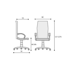 Геймърски стол RFG Race@Star, екокожа, полиамидна основа, до 130 kg, черна седалка, синя облегалка