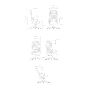 Директорски стол RFG Best HB, дамаска и меш, Tilt механизъм, до 120 kg, сива седалка, сива облегалка, промоция Вземи 2, плати 1