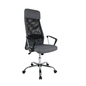 Директорски стол Roby, дамаска и меш, Tilt механизъм, до 130 kg, сив