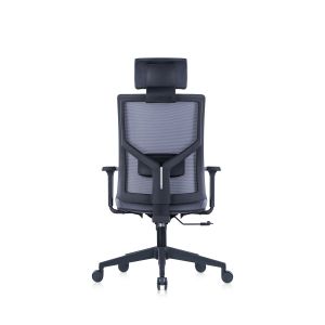 Ергономичен стол RFG Snow Black HB, дамаска и меш, Multi-function механизъм, до 120 kg, светлосива седалка, светлосива облегалка