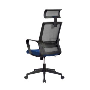 Директорски стол RFG Smart HB, дамаска и меш, Tilt механизъм, до 120 kg, тъмносиня седалка, сива облегалка