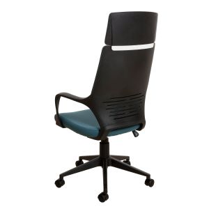 Директорски стол Force Black, текстил, Tilt механизъм, до 120 kg, тъмна мента