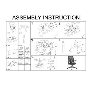 Офис стол RFG Joy 001 W, дамаска и меш, до 120 kg, черен