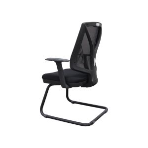 Посетителски стол RFG Joy 003 M, дамаска и меш, метална основа, до 120 kg, черен