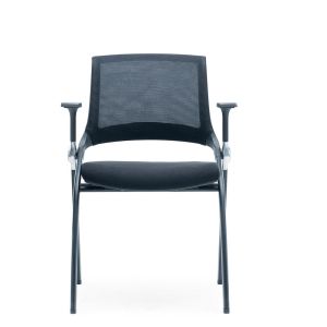 Посетителски стол RFG Swiss M, дамаска и меш, до 120 kg, черна седалка, черна облегалка, 2 броя в комплект