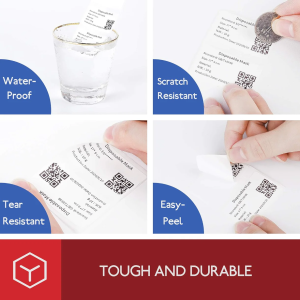 Phomemo Етикети за термопринтер XP4030, на ролка, бели, 4 х 3 cm, 230 етикета, 6 ролки