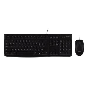 Logitech Клавиатура и мишка MK120, кирилизирана, с кабел, черни